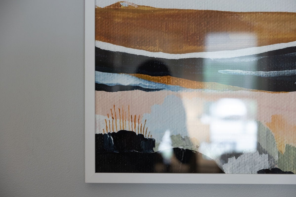 Abstract landscape painting in a Lexington counseling room